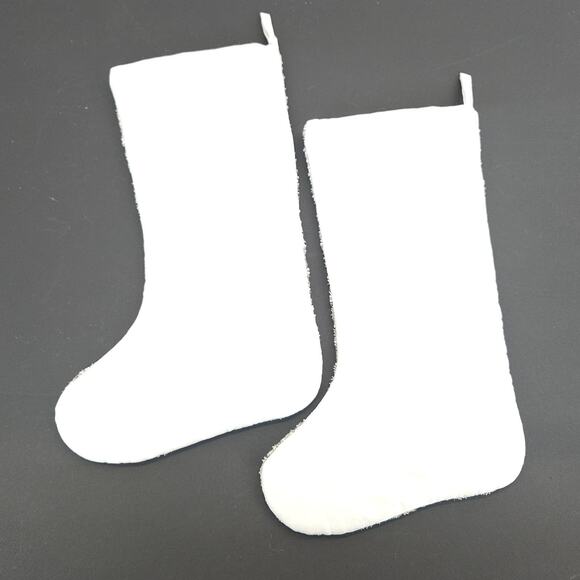 Rachel Zoe Christmas Stocking Stuffer Beaded Pearl Luxury Glam Shabby 19" EUC - Picture 9 of 10